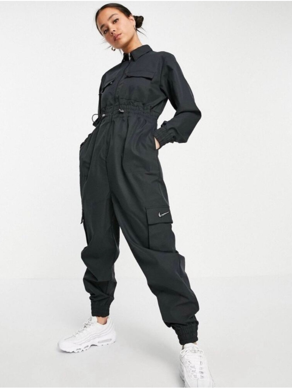 Nike Black Utility Cargo Jumpsuit waterproof